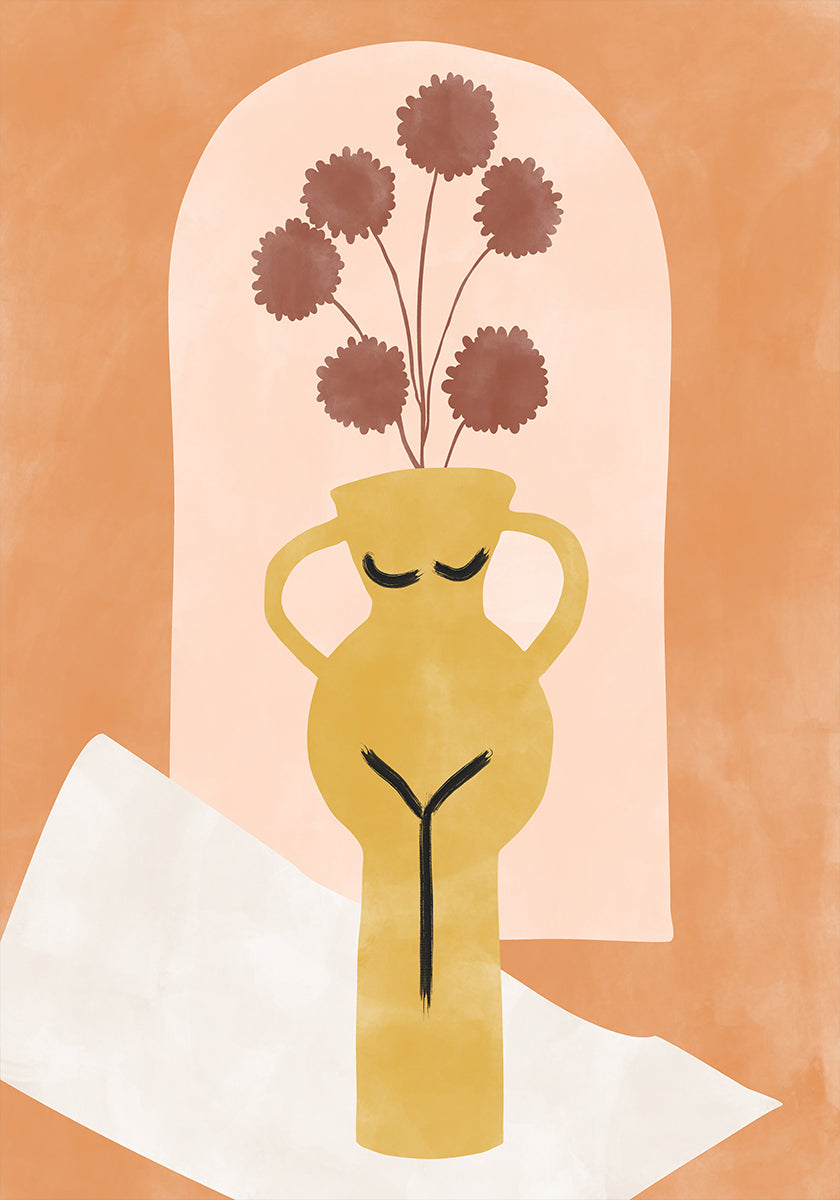 Stylized Vase Resembling A Female Form Poster