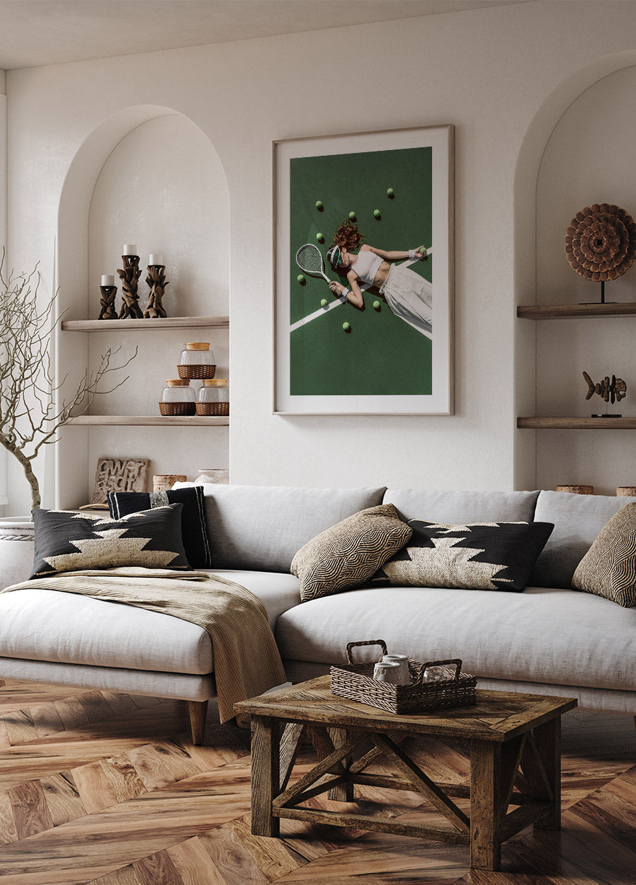 On the Tennis Court Poster - Posterbox.no