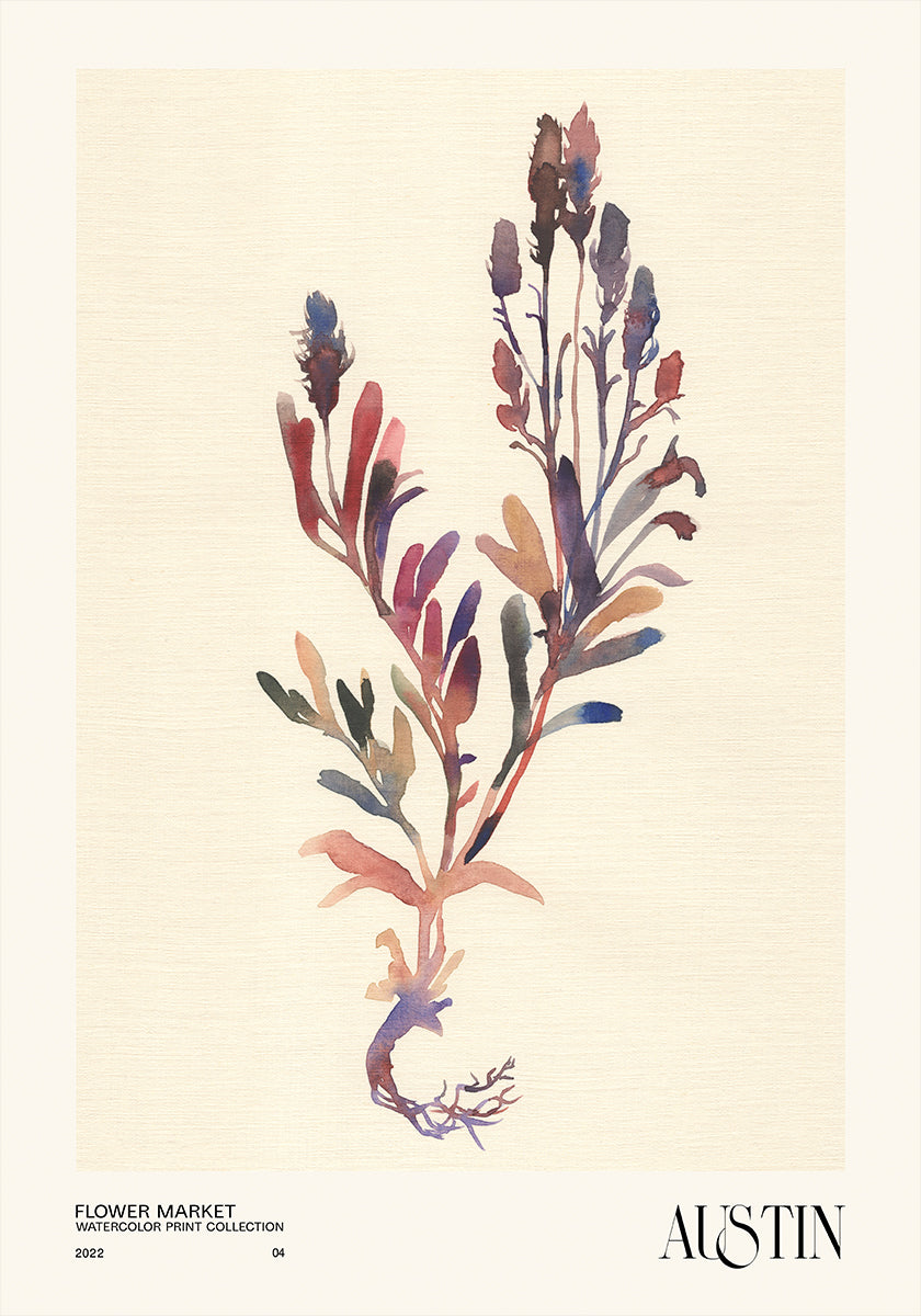 Watercolor print collection. Flower market - Austin