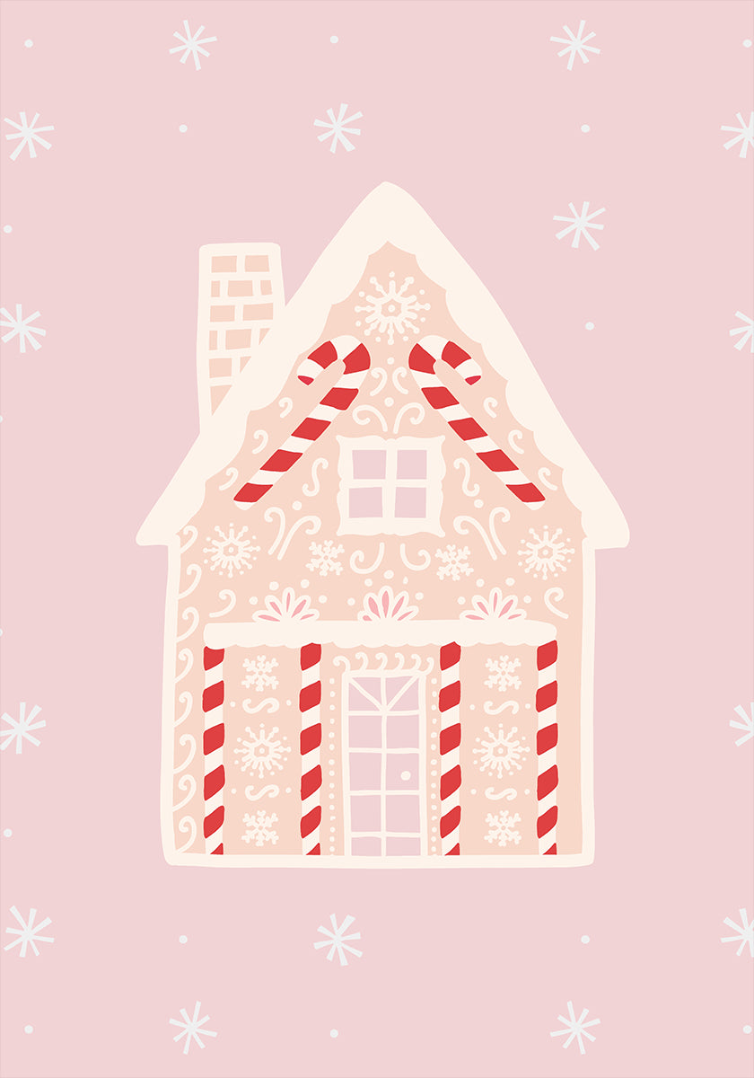 Pink Gingerbread House Poster