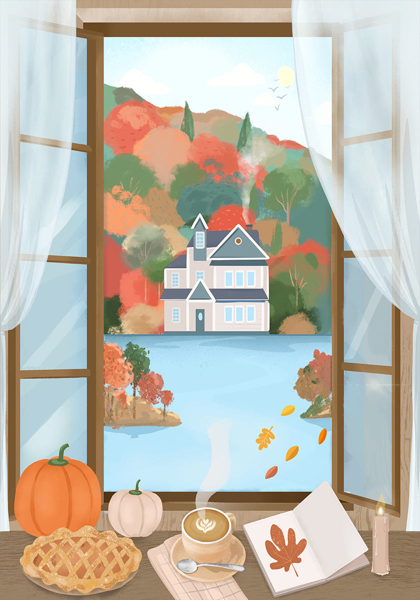 Autumn Cottage Poster