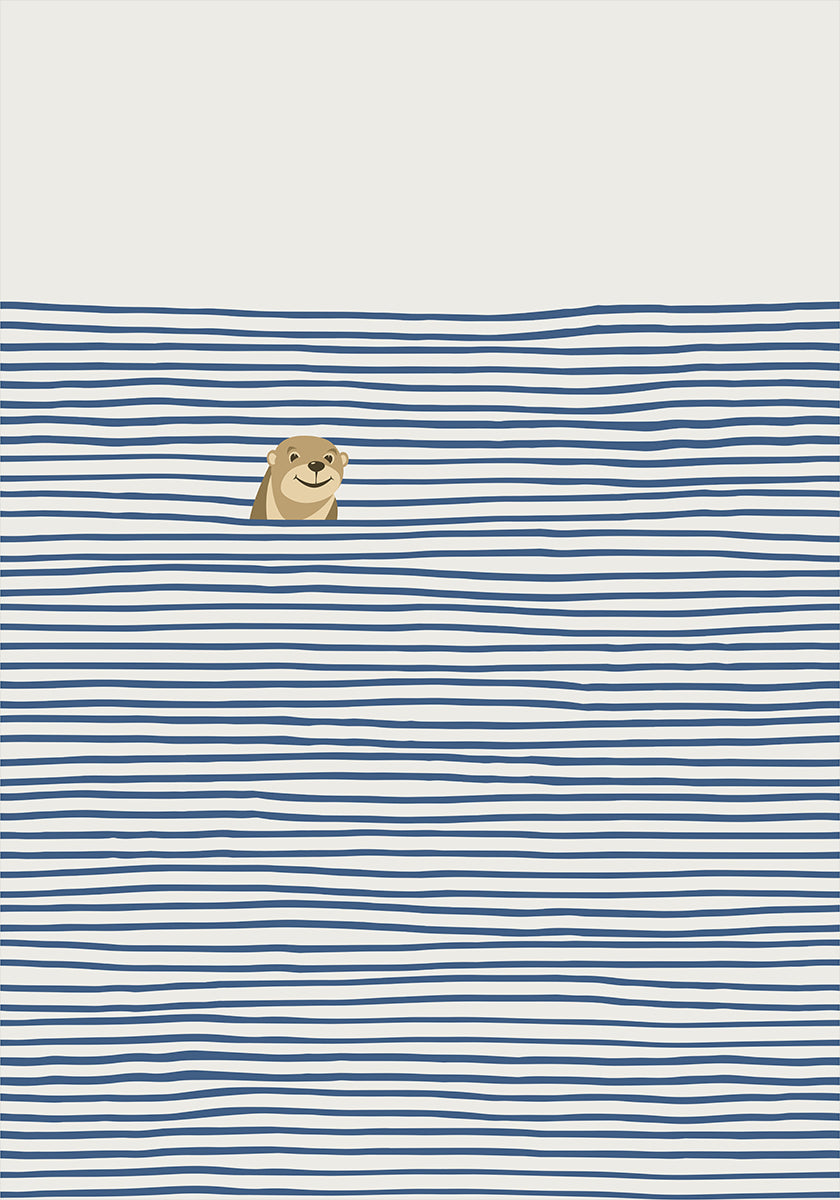 Otter in the Waves Poster