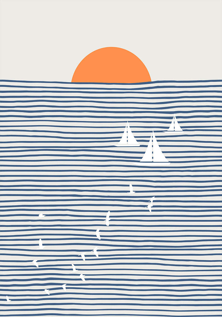 Three White Sails Poster