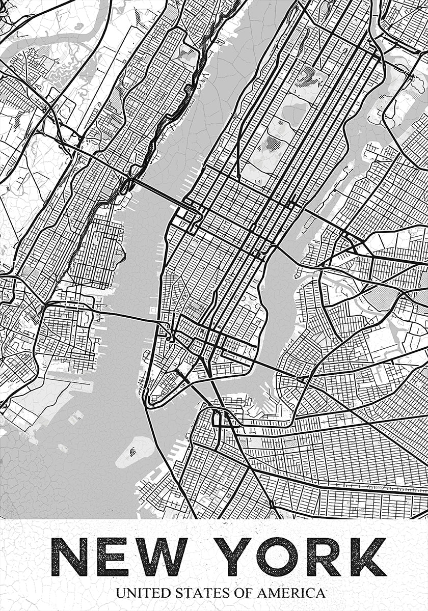 New York White Poster