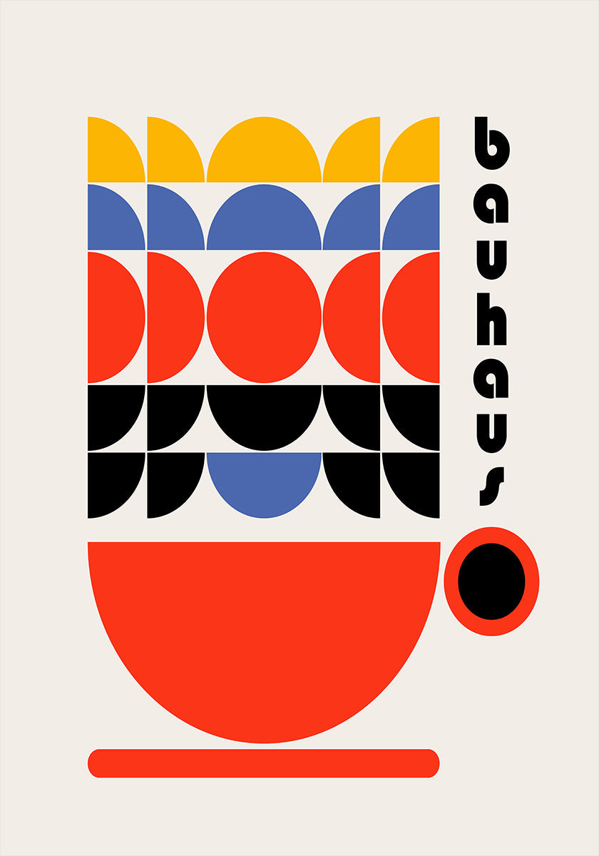 Bauhaus Coffee 70s Decor Poster