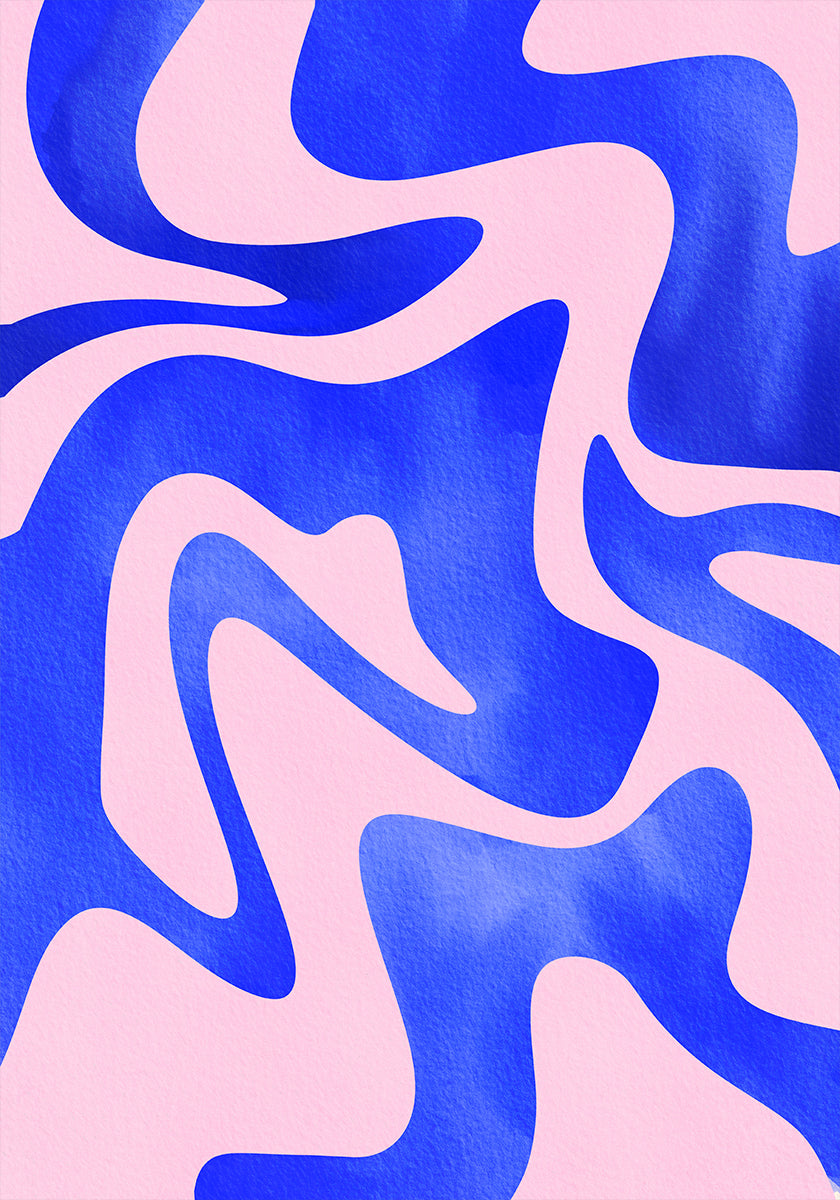 Abstract Blue Wave Poster