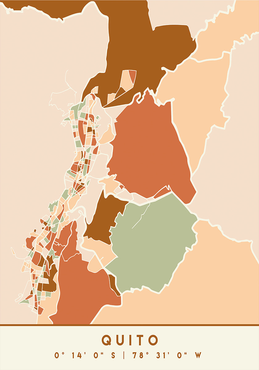 Black Maps Earth Tones 70 Poster