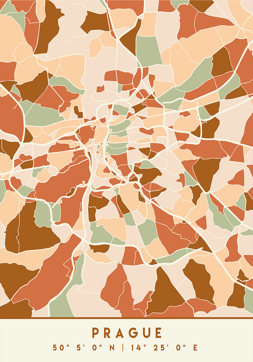 Black Maps Earth Tones 69 Poster