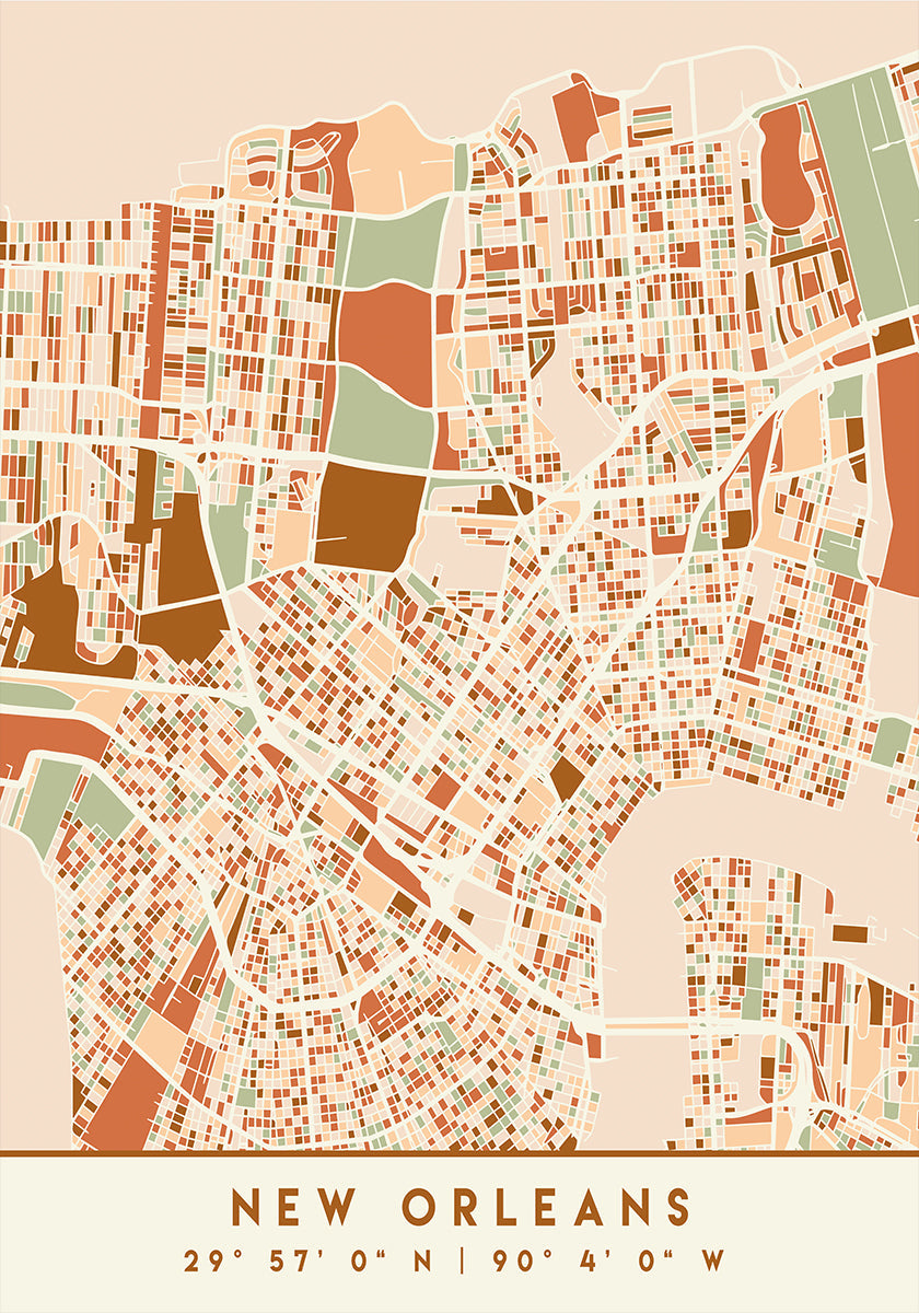 Black Maps Earth Tones 60 Poster