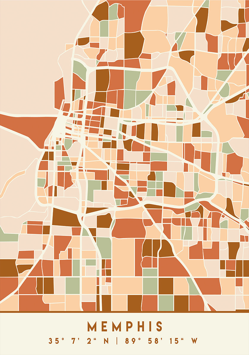 Black Maps Earth Tones 51 Poster