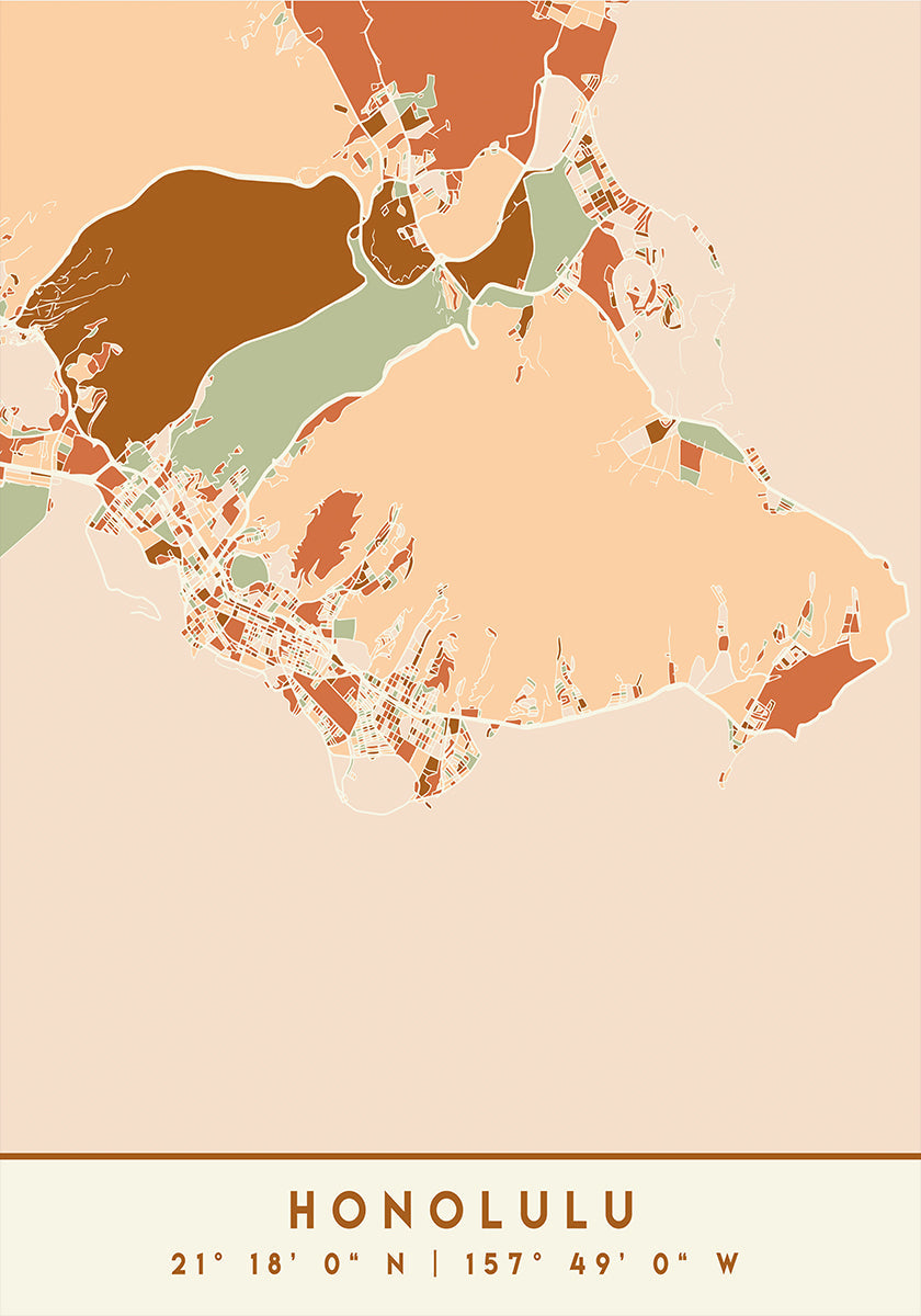 Black Maps Earth Tones 33 Poster