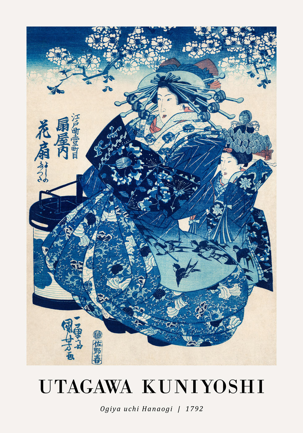 Elegance of Ogiya Uchi Hanaogi Utagawa Kuniyoshi Poster - Posterbox.no