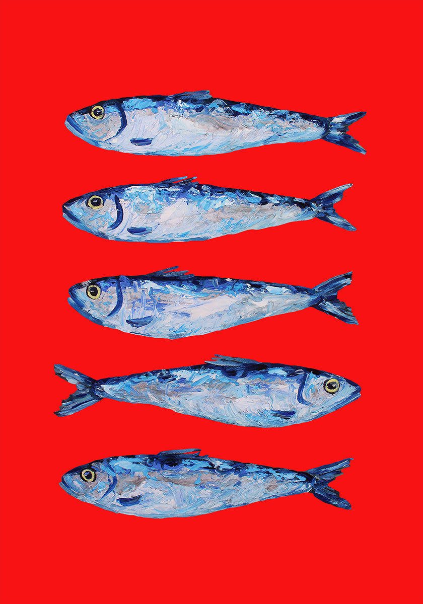 Sardines Berry Red Poster
