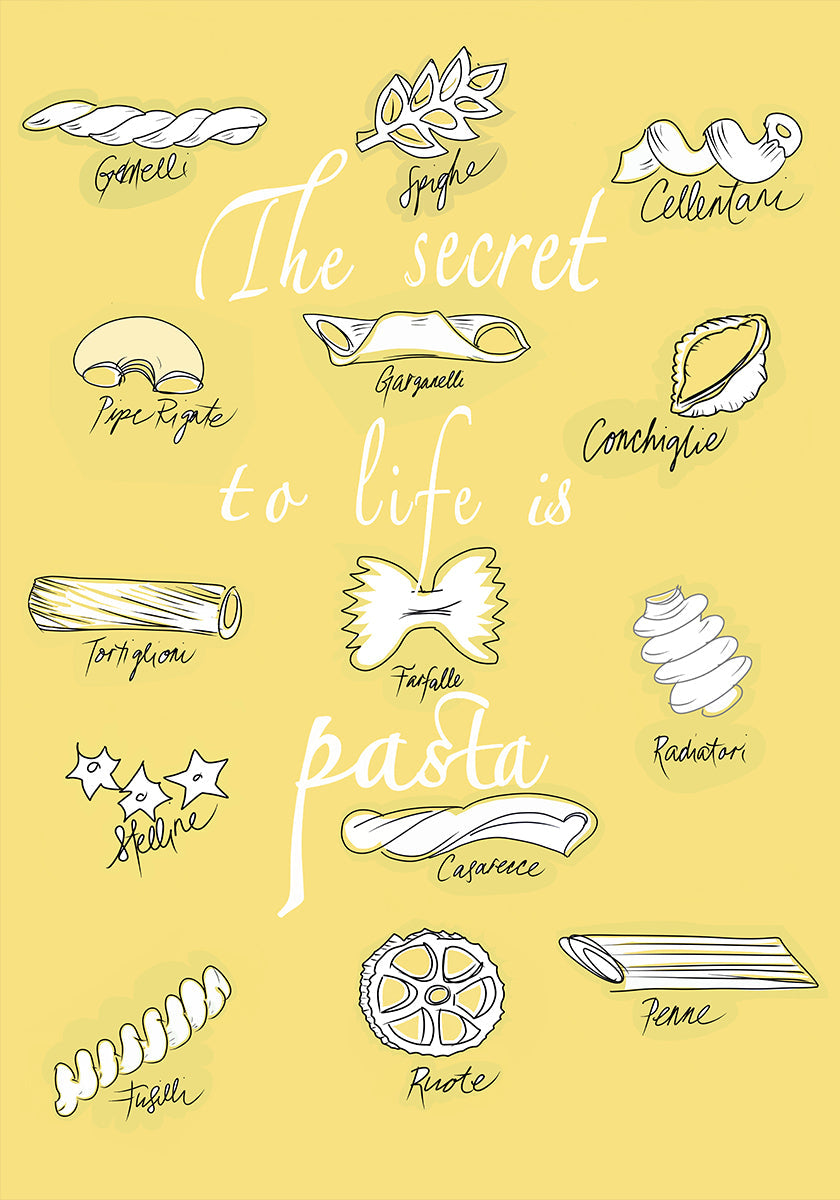 The Secret To Life Is Pasta Poster