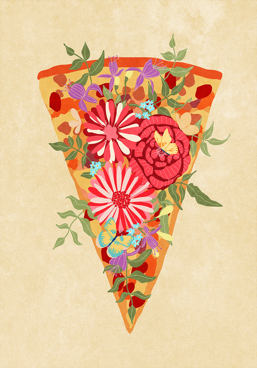 Slice of flower pizza
