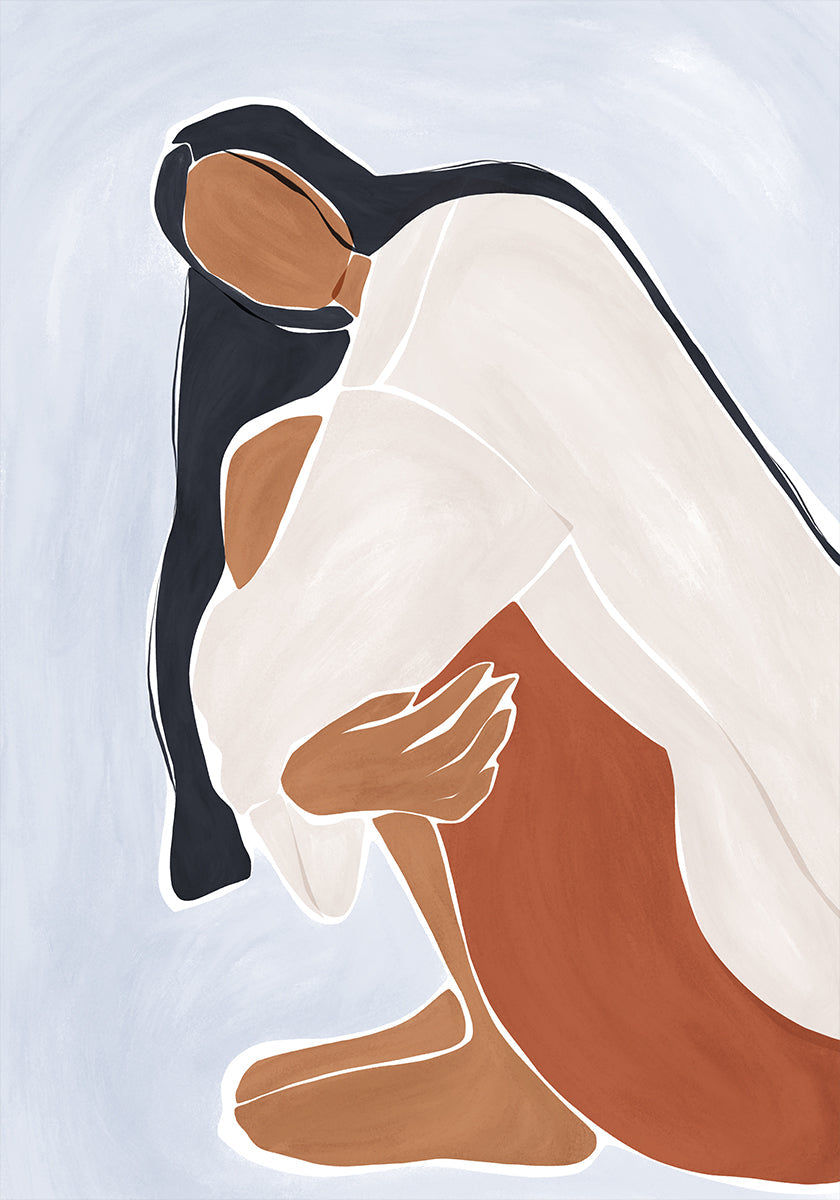 Woman Embracing Herself Print By Ivy Green Illustrations Poster