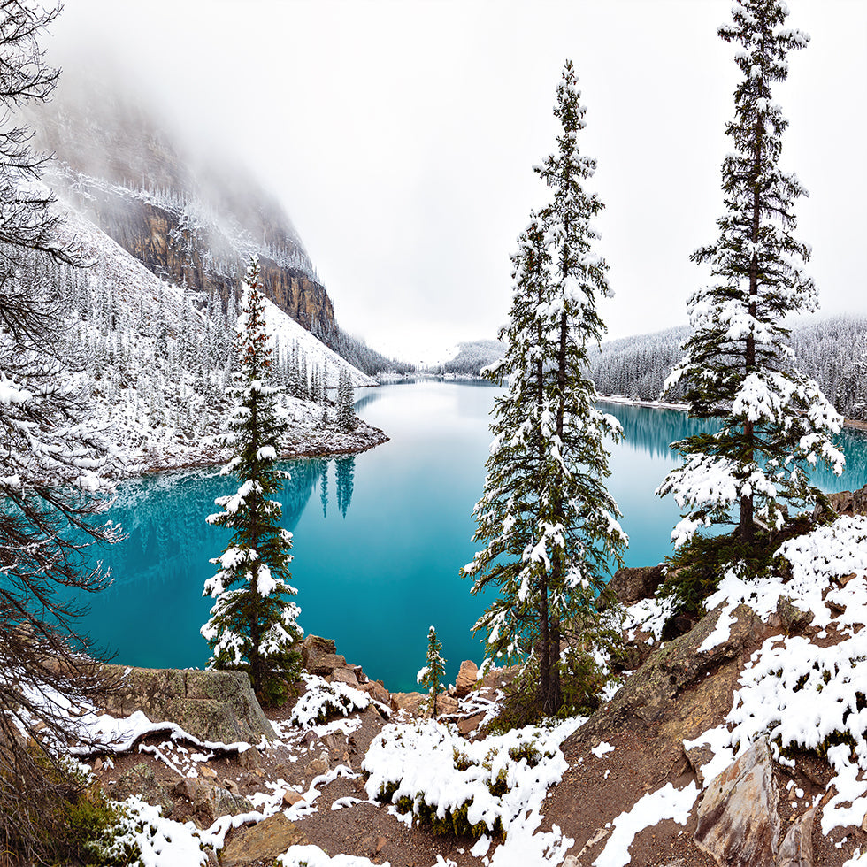 Snow at Moraine Posters