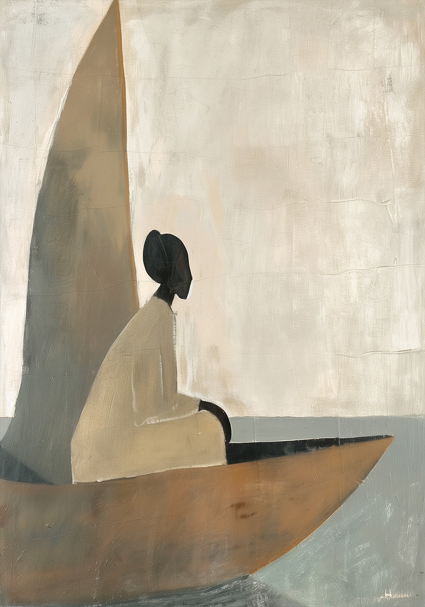 Woman On Boat Poster