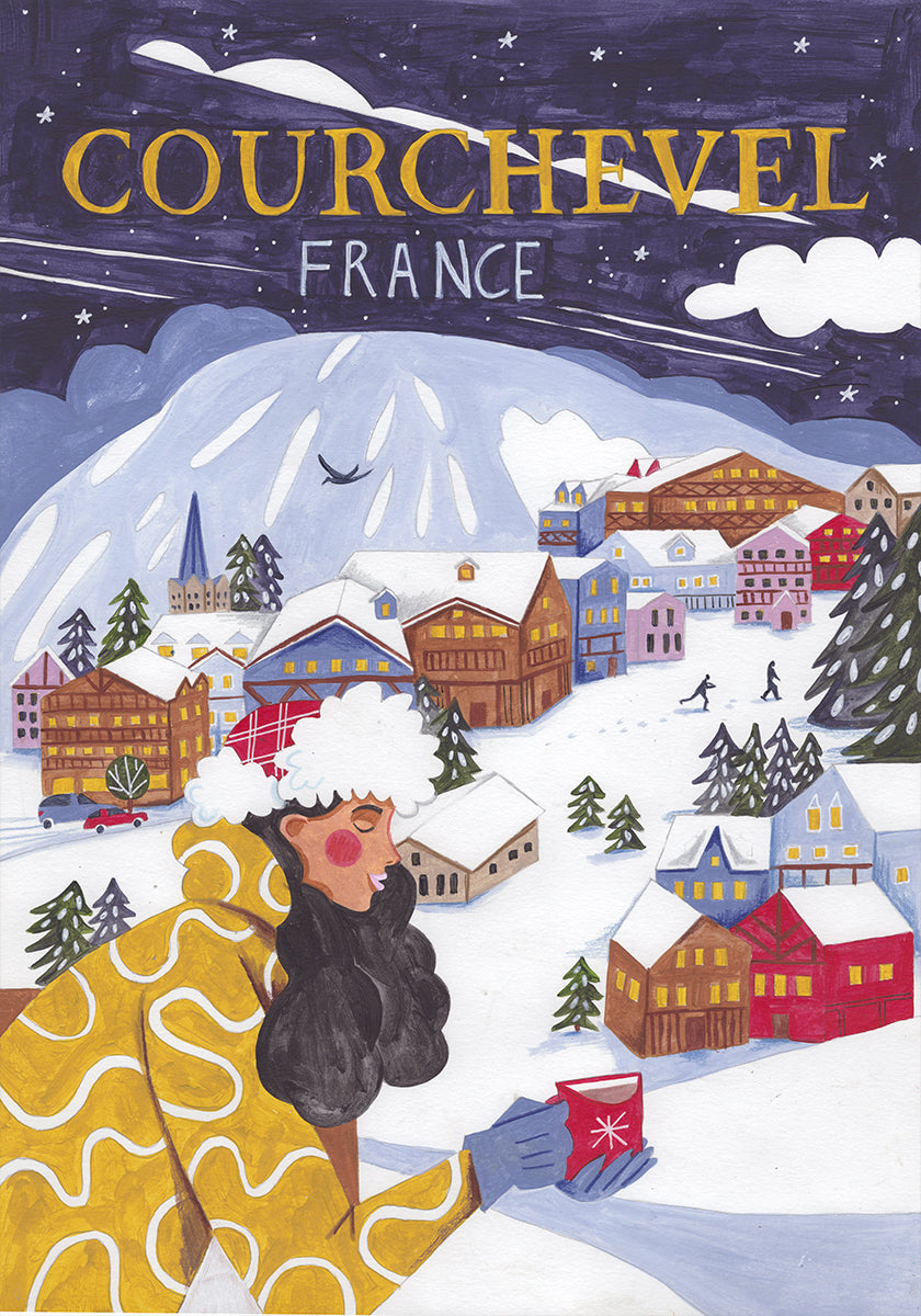 Travel woman in France, Courchevel Poster
