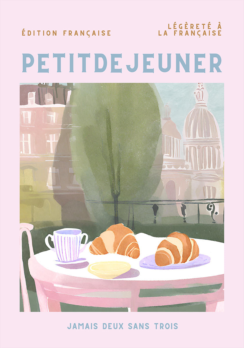 Petit Dejeuner, Croissants, Paris, Pastel