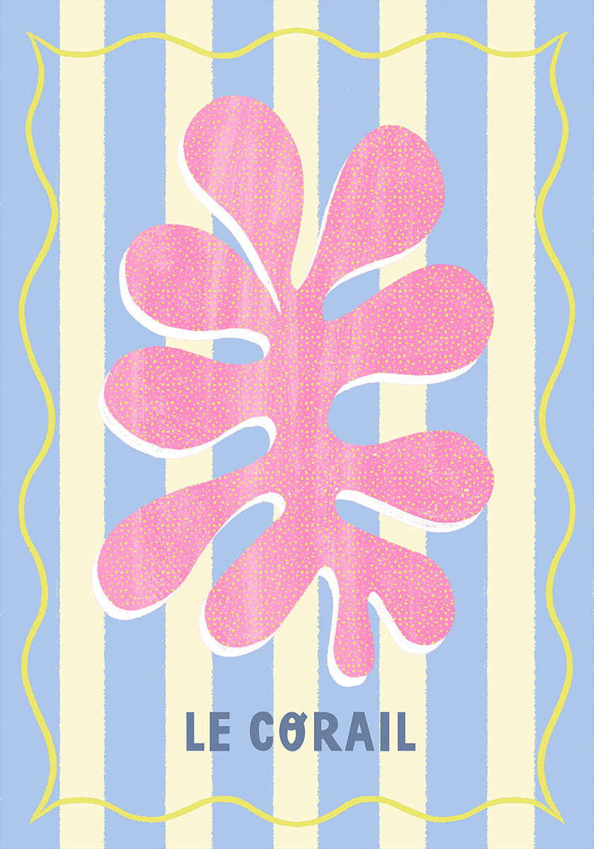 Le Corail Blue/Cream Poster