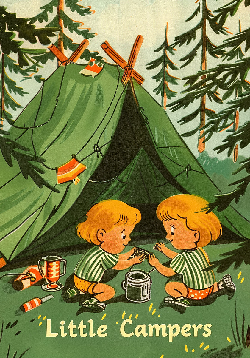 Little Campers Vintage Magazine Poster