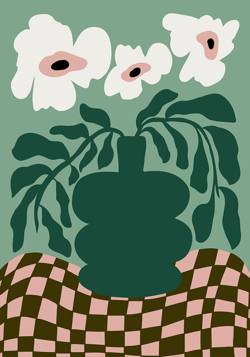 Bold Blossom Pottery Poster