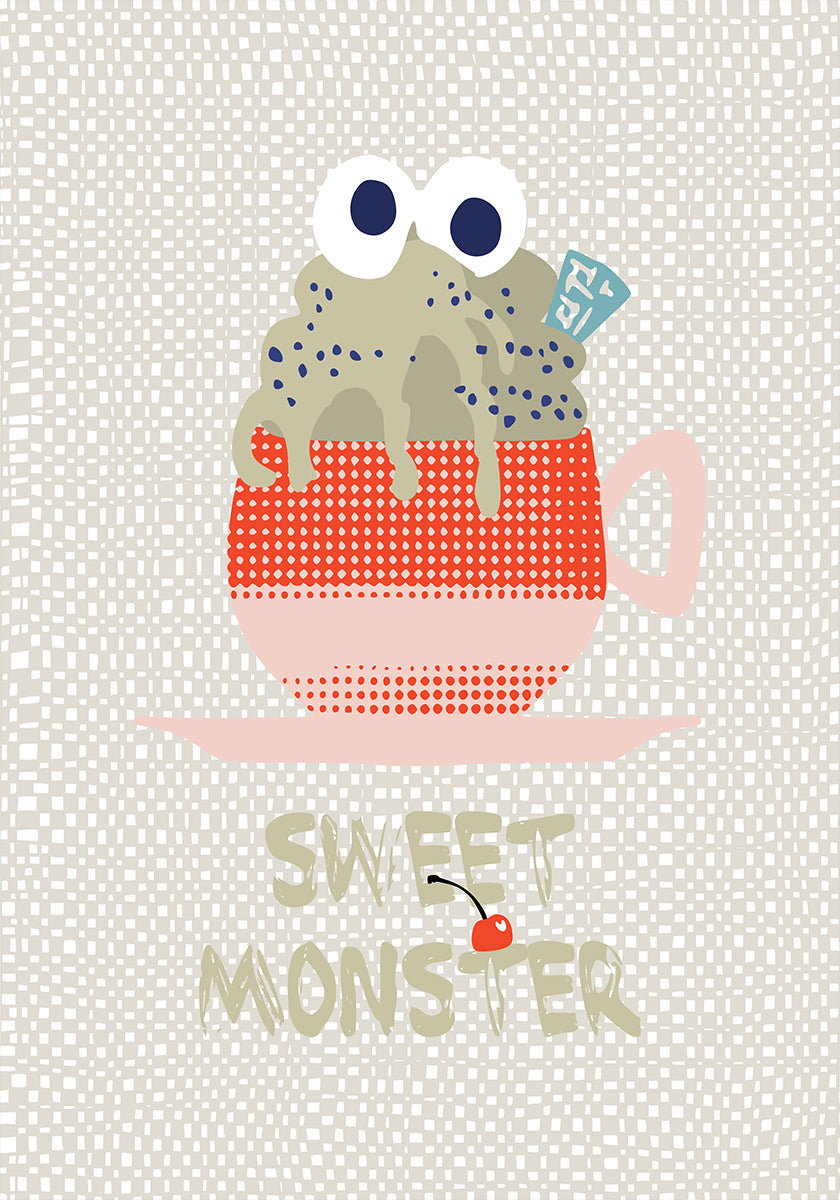 Sweet monster cupcake red Poster