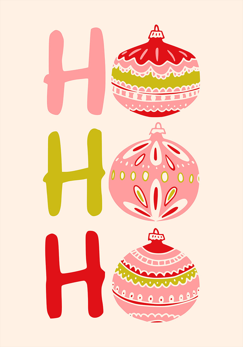 HoHoHo Cheerful little Christmas Illustration Poster