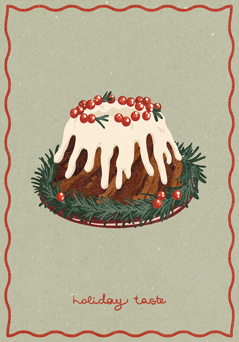 Christmas cake. Holiday Taste Poster