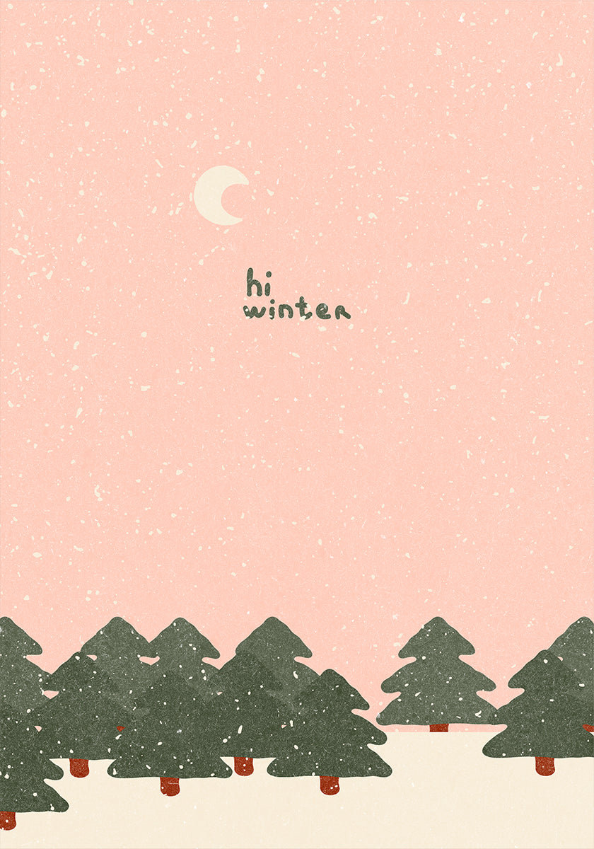 Magical snowfall in the forest Poster