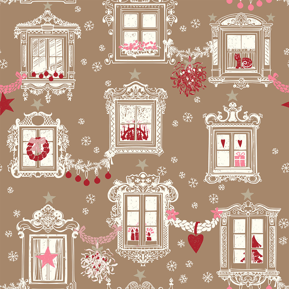 Black forest X-Mas Winter windows pattern Poster