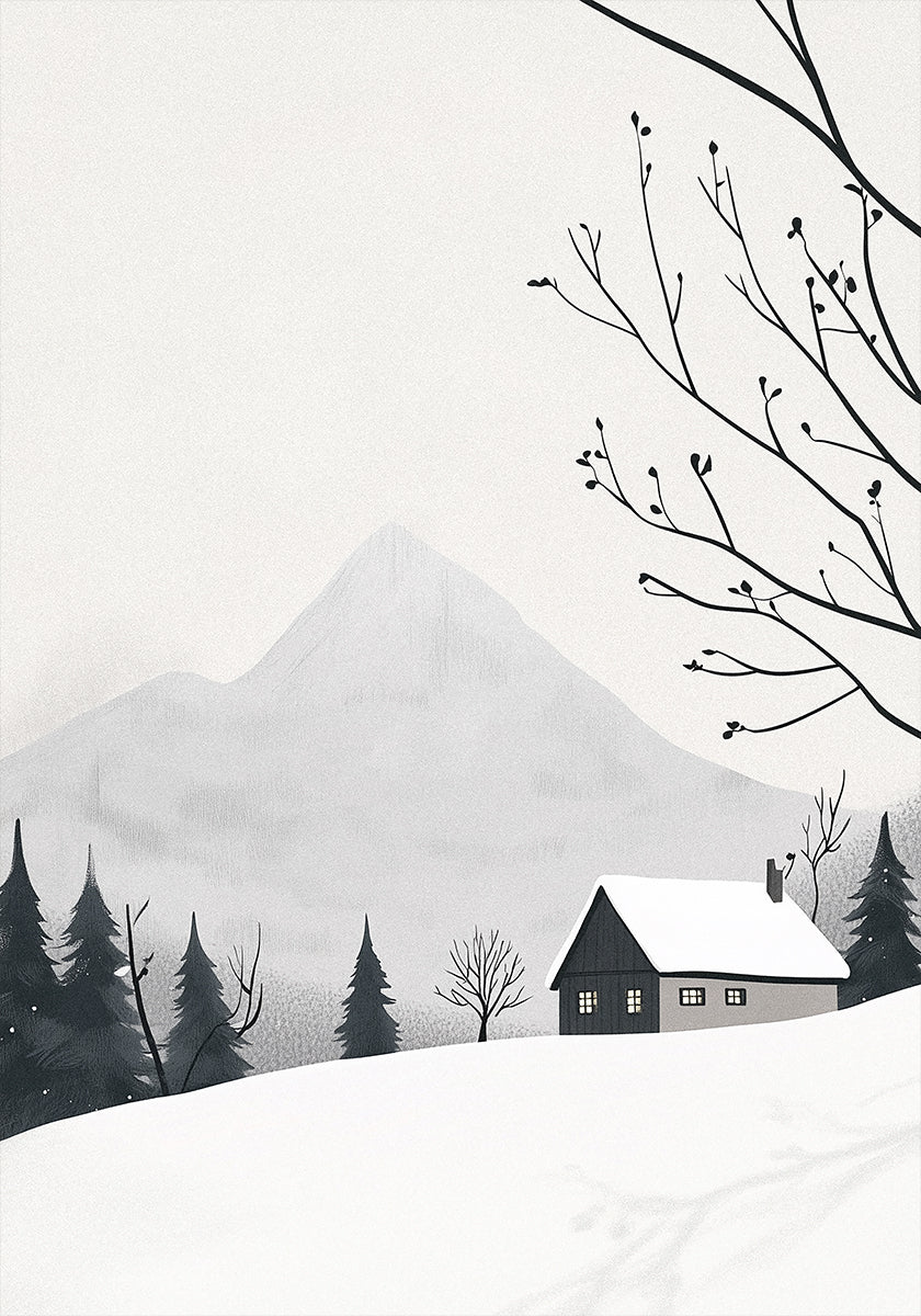 Winter Landscape House Snow Poster