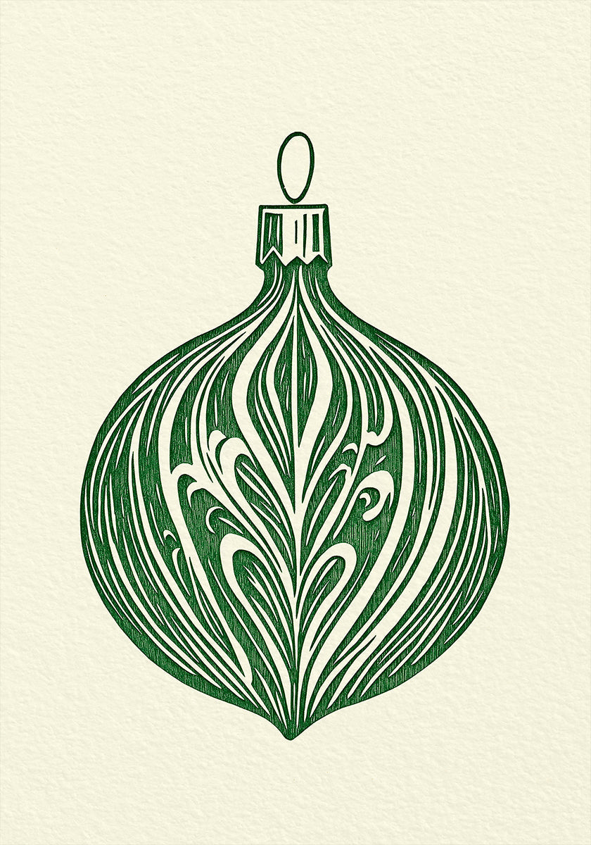 Woodcut Bauble Poster