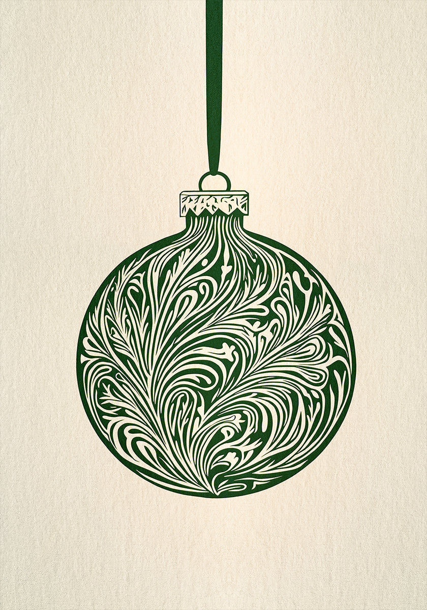 Olive Green Christmas Bauble Poster