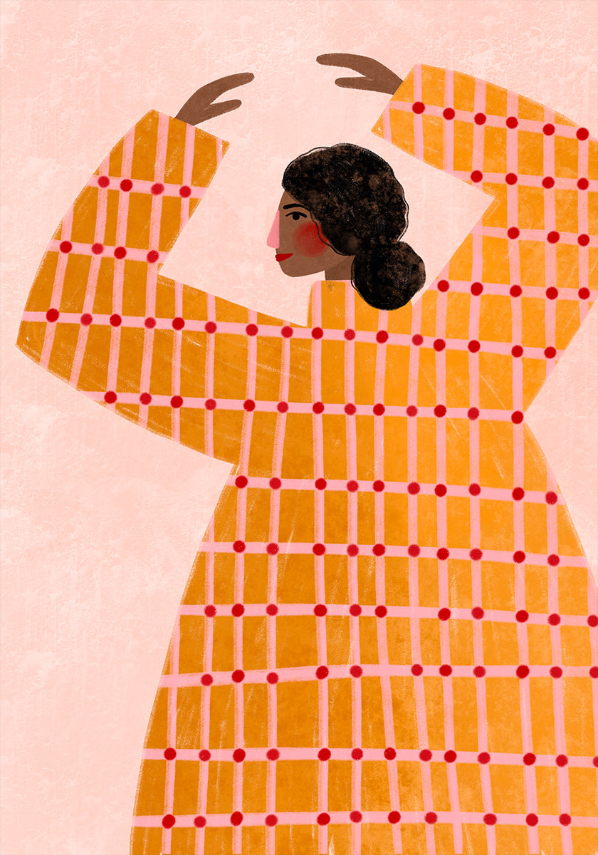 The Woman With the Checked Dress Poster