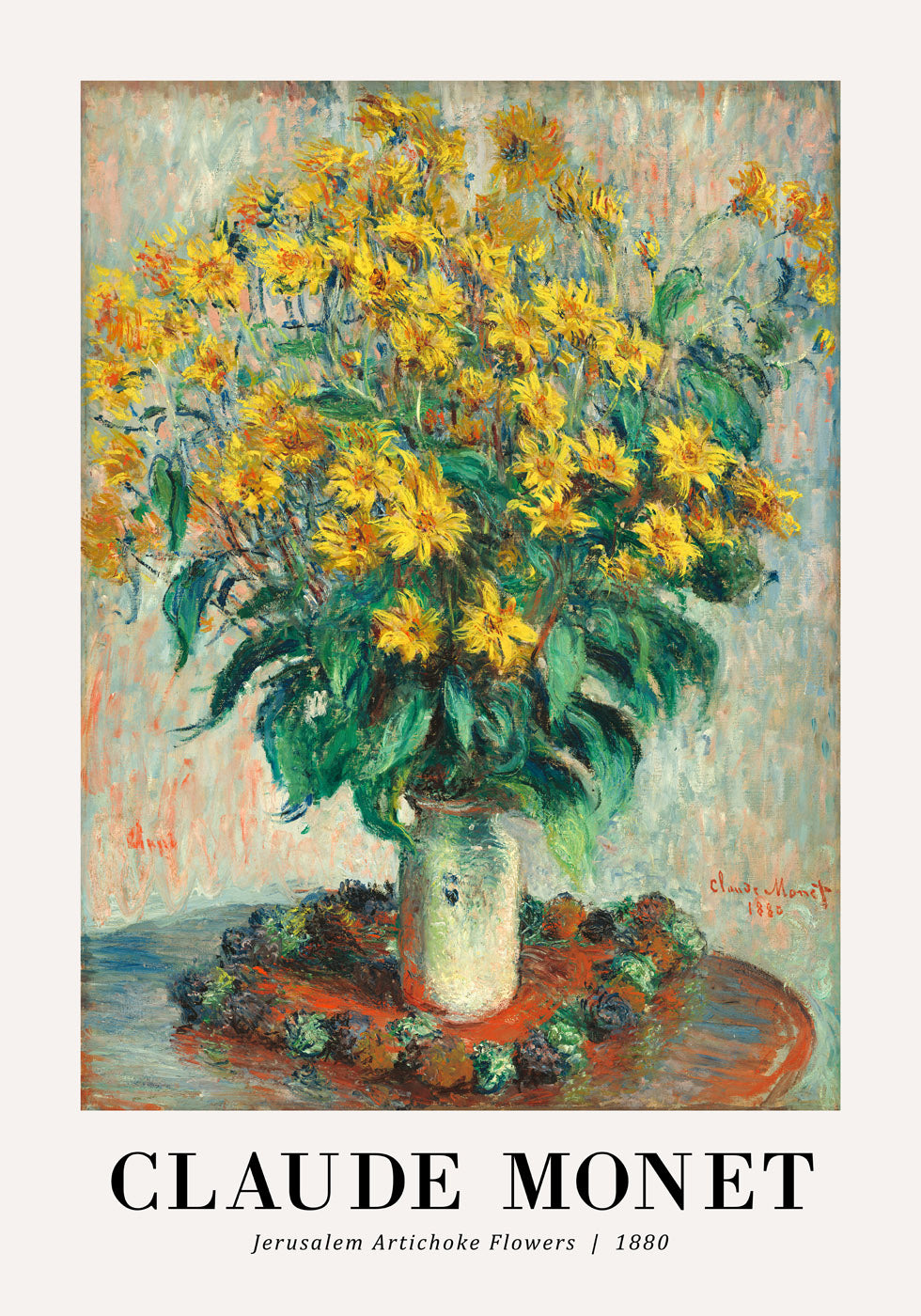 Jerusalem Artichoke Flowers 1880 Poster by Claude Monet - Posterbox.no