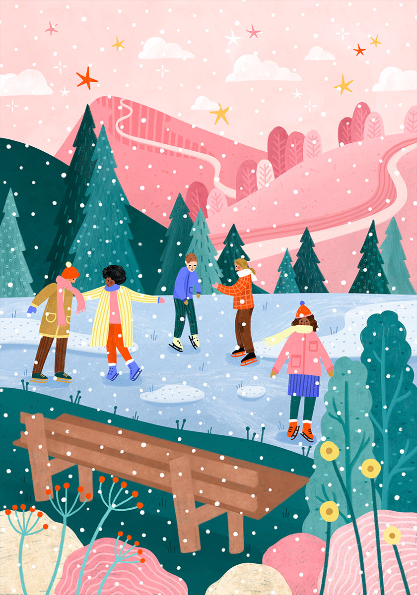 People Ice Skating Poster