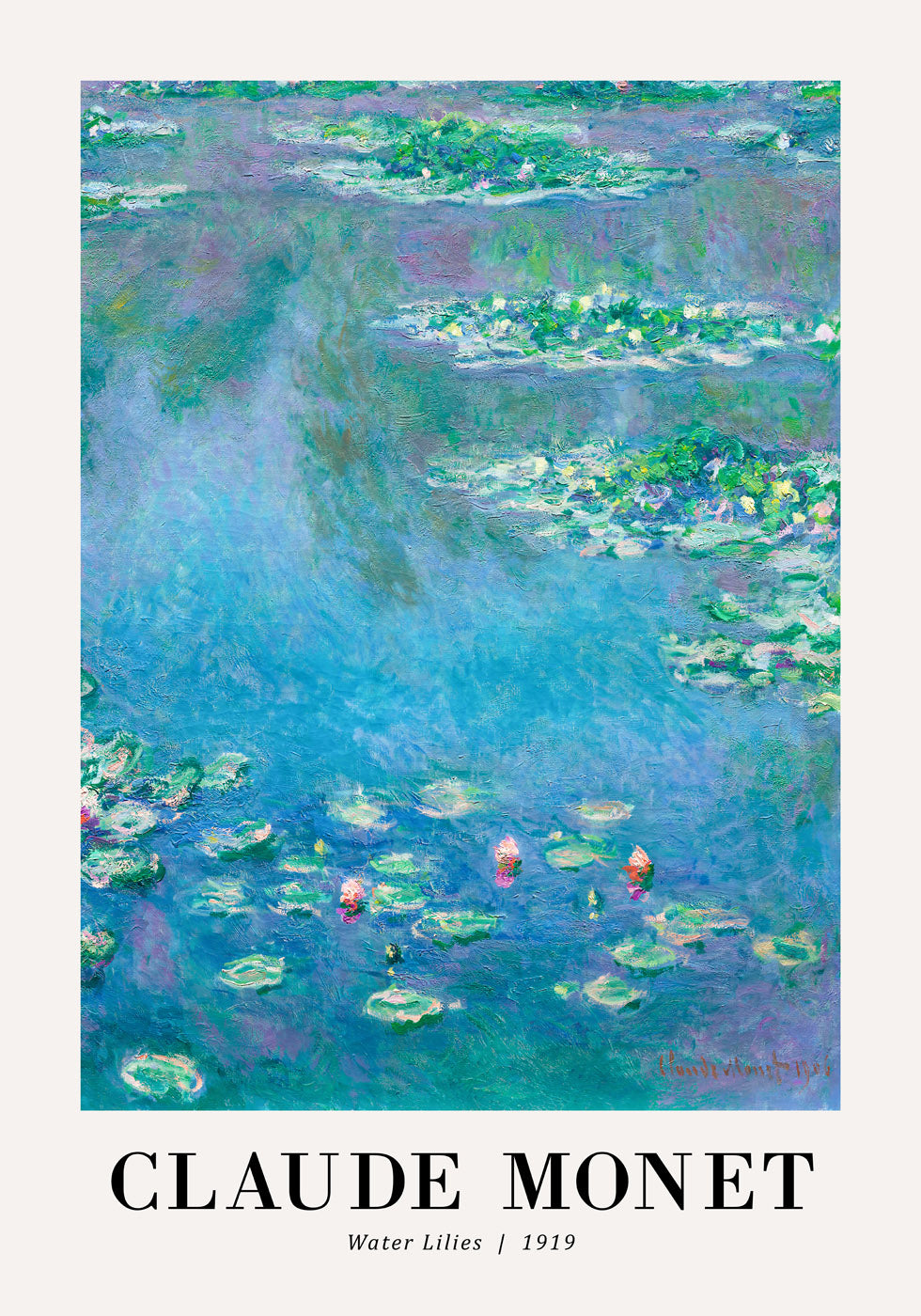 Water Lilies 1919 Poster by Claude Monet - Posterbox.no