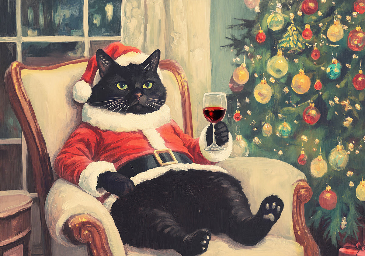 Christmas Chilling Cat Poster