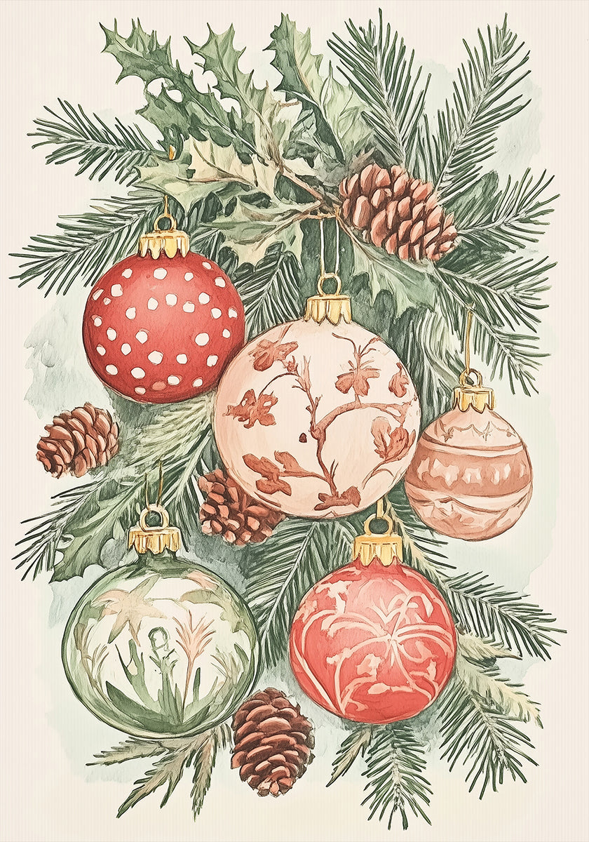 Christmas Ornaments In Poster