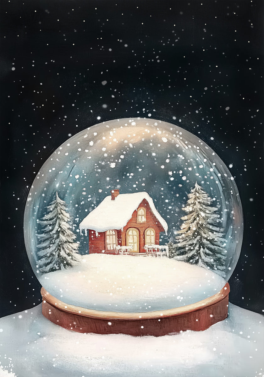 Snow Town Globe Poster