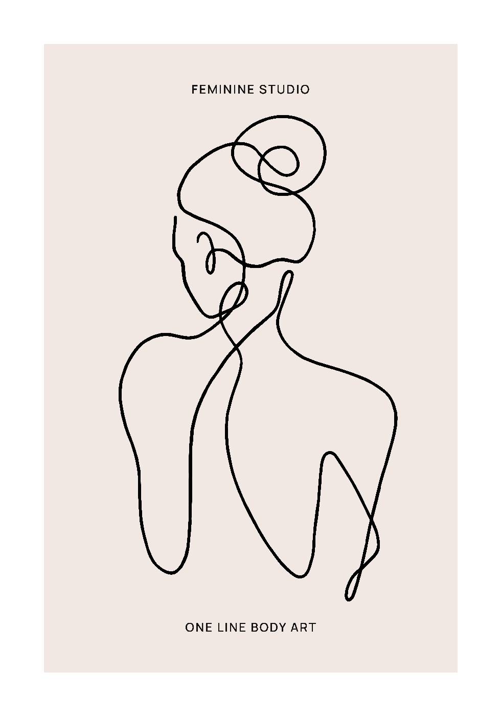 Female One Line Art 32 Poster - Posterbox.no