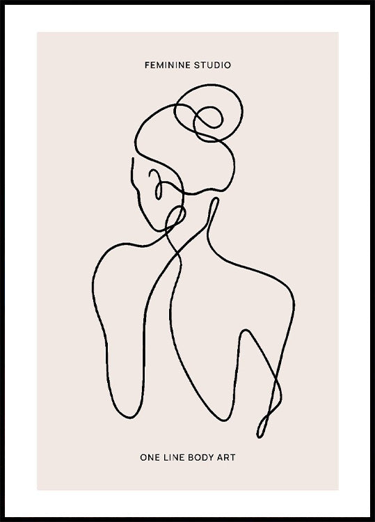 Female One Line Art 32 Poster - Posterbox.no