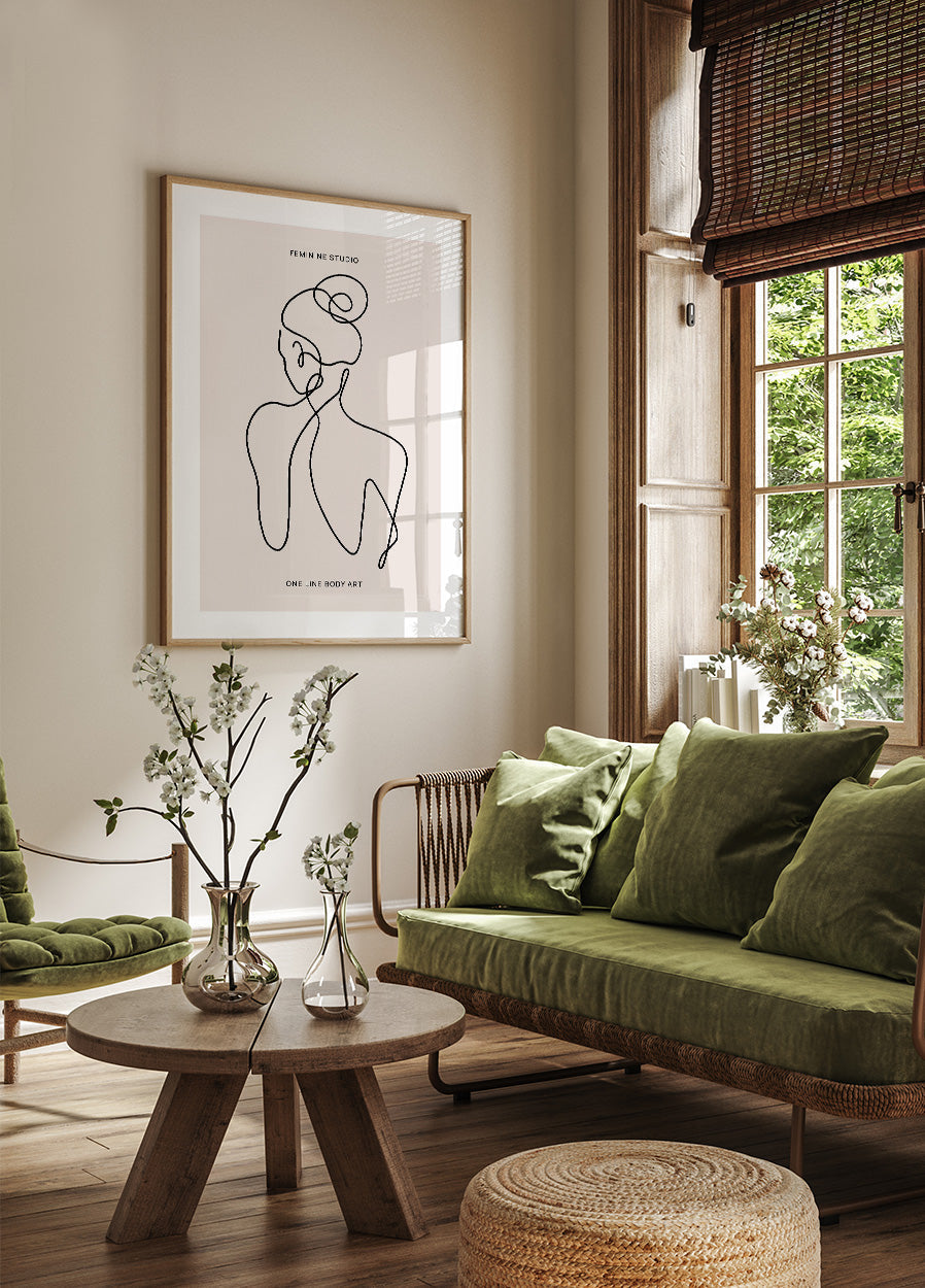 Female One Line Art 32 Poster - Posterbox.no