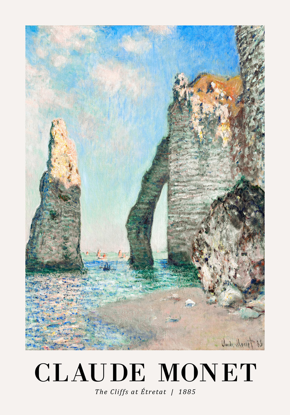 The Cliffs at Etretat 1885 Poster by Claude Monet - Posterbox.no