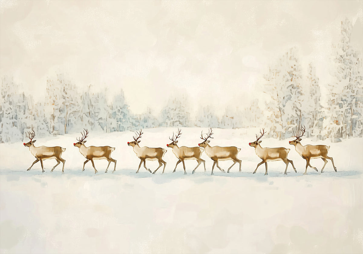 Winter Wonderland: Reindeer Procession Poster