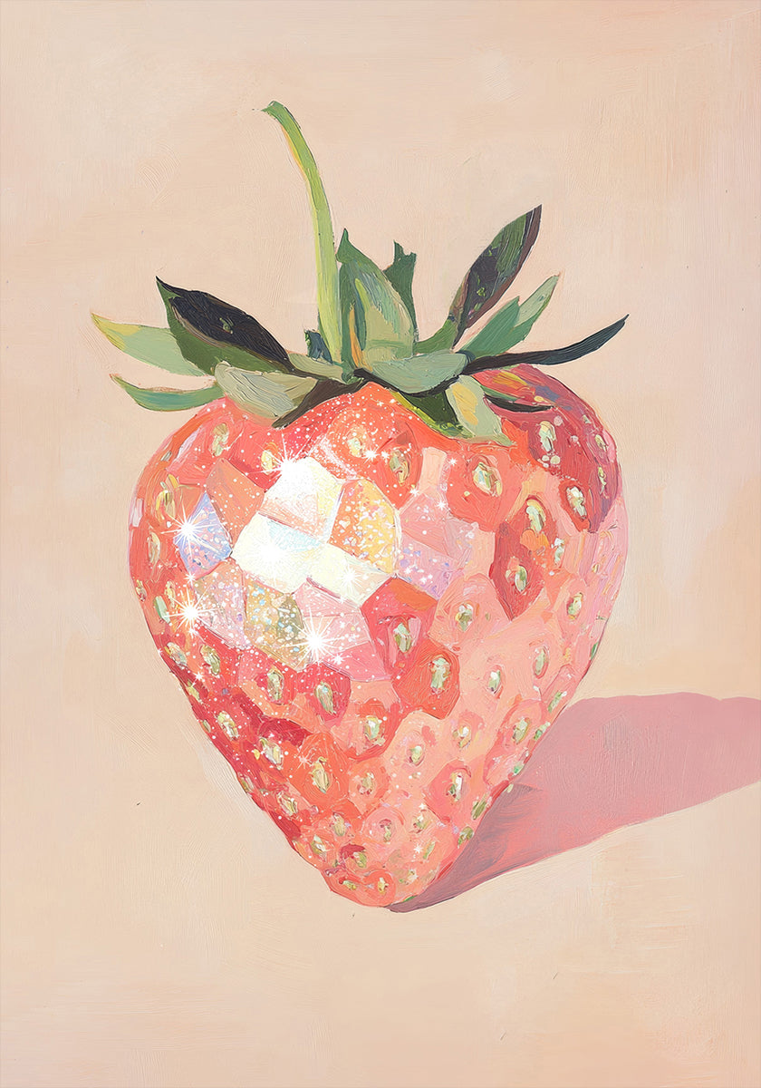 Glistening Strawberry Poster