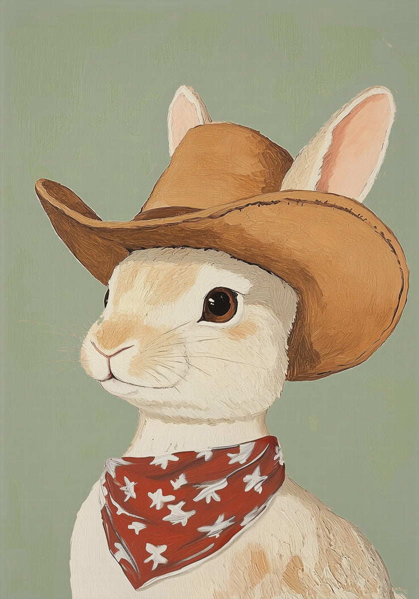 Cowboy Rabbit Poster