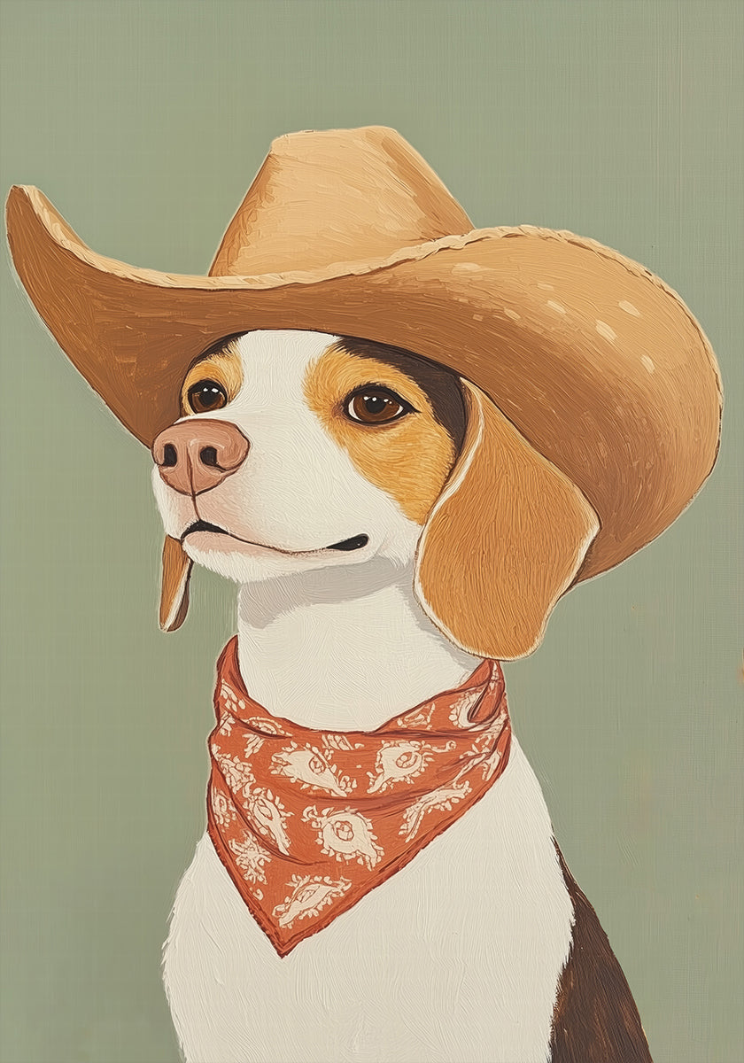 Cowboy Beagle Dog Poster
